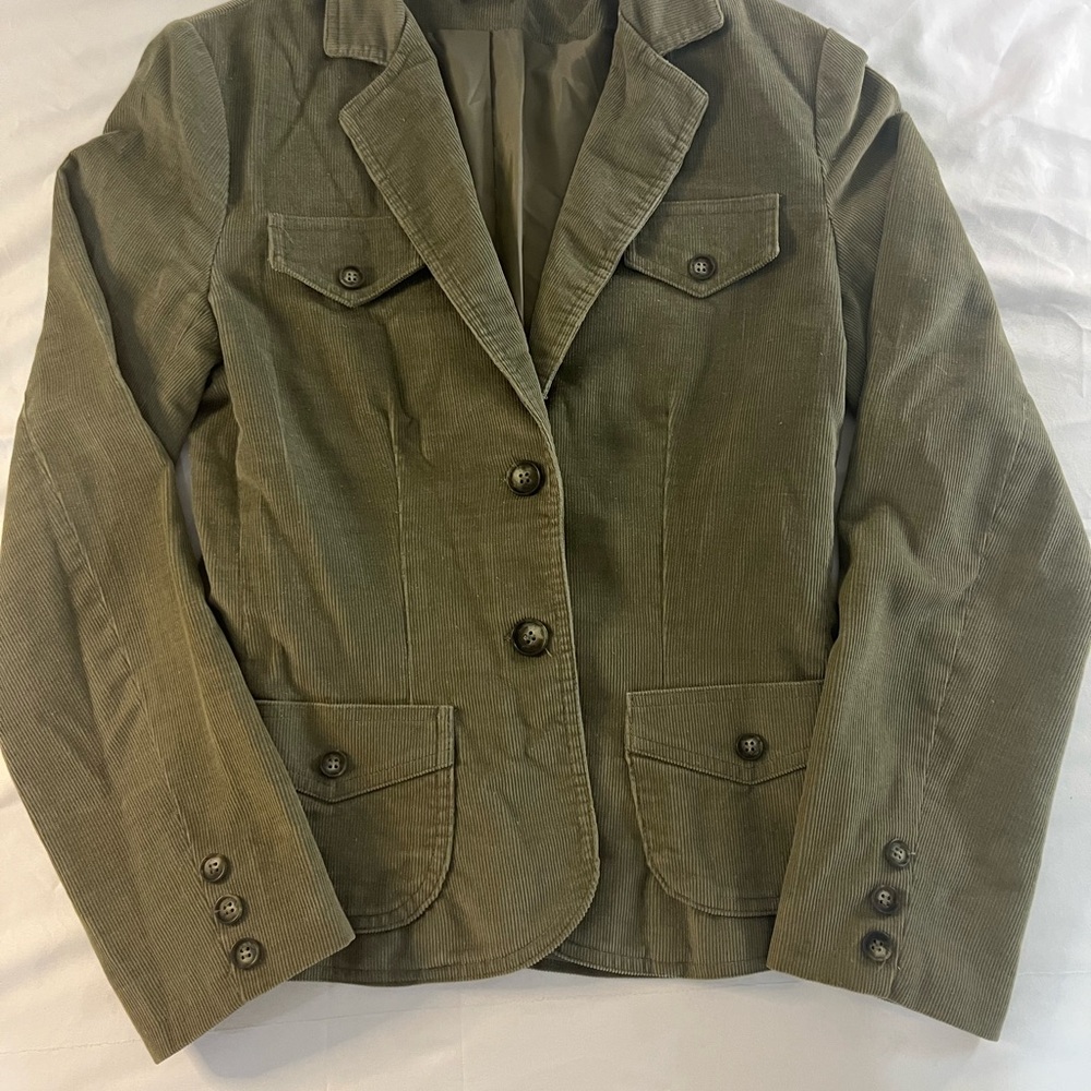 That’s Me Junior Sportswear Olive Green Women's Corduroy Jacket Classic Fall